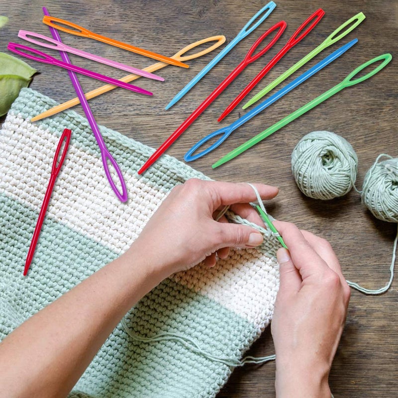 LOKUNN 40 PCS Plastic Needles, Large Eye Plastic Needles 20 PCS (2.7Inch/7cm) and 20 PCS (3.5Inch/9cm) Safety Learning Needles for DIY Sewing Handmade Crafts - Image 5